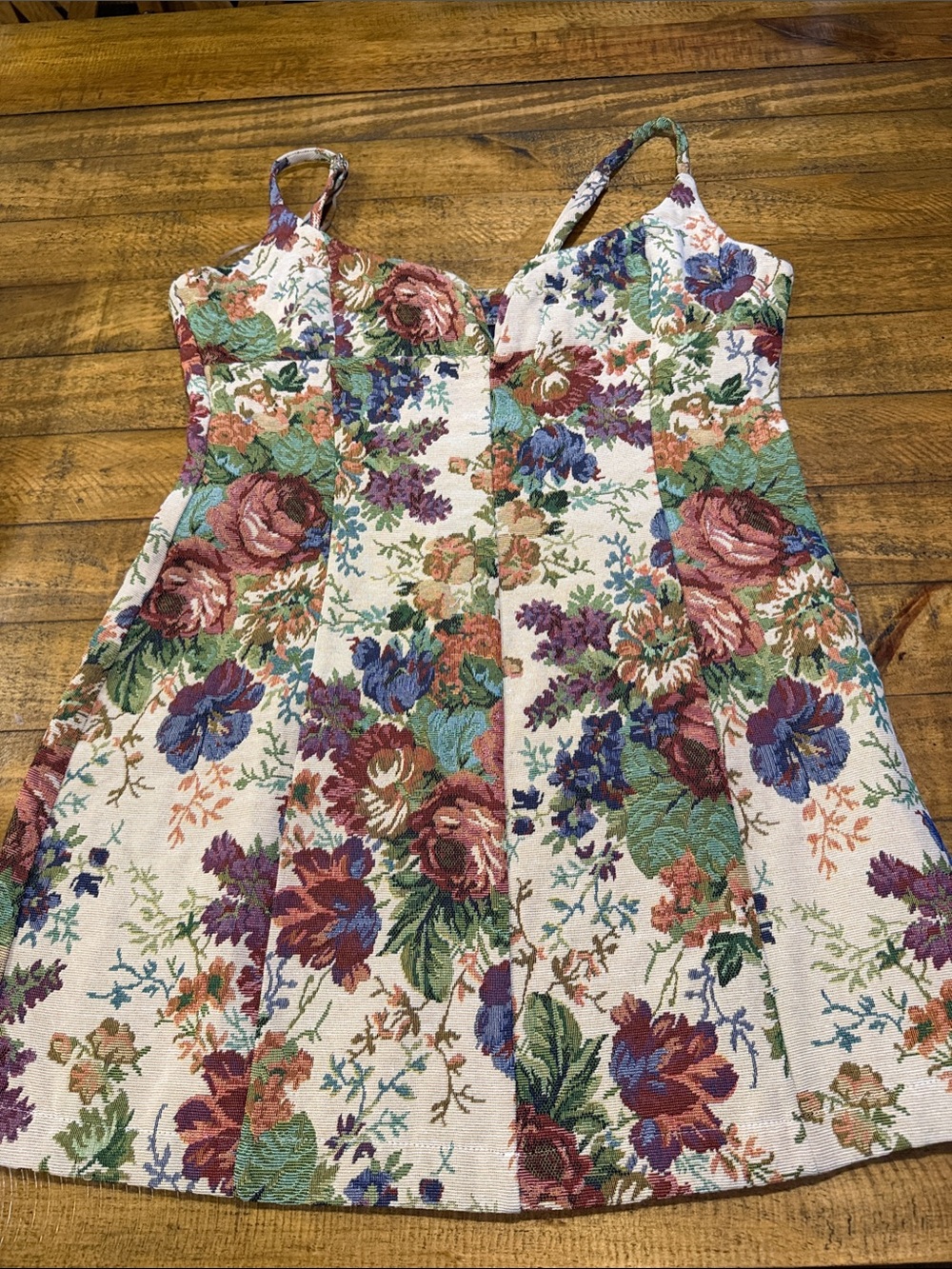 VICI Cream Floral Mini Dress with Multicolor Bouquet